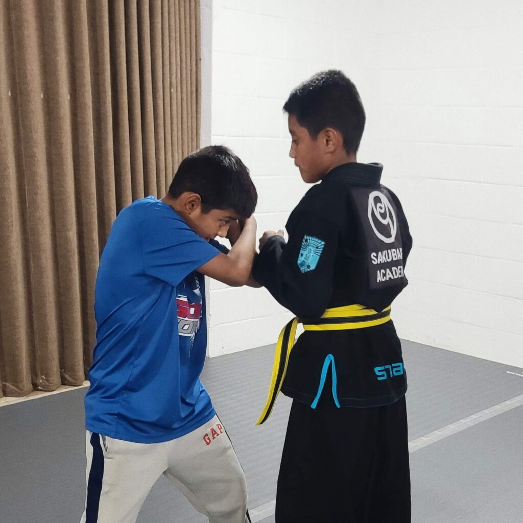 Sakubara Academy students practicing self defense.